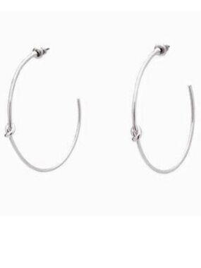 Stella & Dot Silver Hoop Knot Earrings